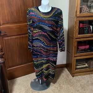 Vintage multi-colored sequin dress. 100% silk. See measurements for sizing.